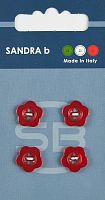 Пуговицы Sandra 4 шт на блистере красный CARD052