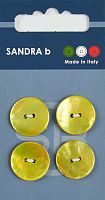 Пуговицы Sandra 4 шт на блистере желтый CARD038