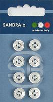 Пуговицы Sandra 8 шт на блистере белый CARD002