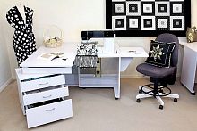 Стол раскладной для швейной машины с раскройным местом QUILTERS VISION белый Hemline TLM.Q-W001T
