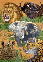 Канва жесткая с рисунком Животные Африки