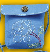 Набор для шитья из фетра Сумочка Роза на голубом Kleiber 931-37