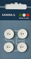 Пуговицы Sandra 4 шт на блистере белый CARD018