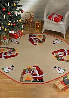 Набор для вышивания коврика под ёлку Санта Клаус у камина