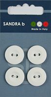 Пуговицы Sandra 4 шт на блистере белый CARD015