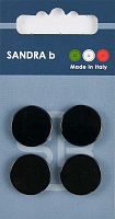 Пуговицы Sandra 4 шт на блистере черный CARD174