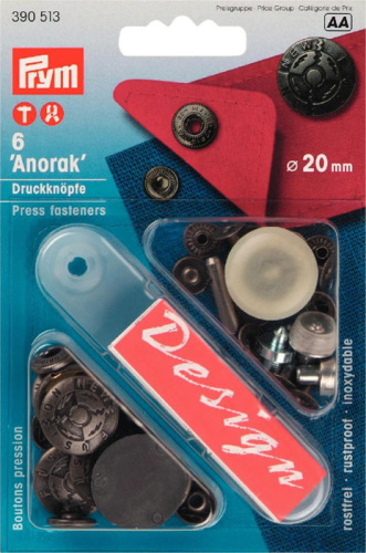 Кнопки Анорак с дизайном для тканей средней плотности латунь нержавеющие состаренное серебро Prym 390513