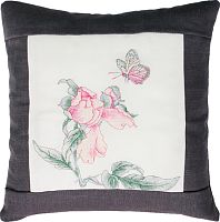 Набор для вышивания подушки Цветок и бабочка - PB105