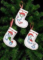 Набор для вышивания сапожка для подарков Рождественские носки - 21-7244