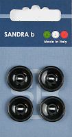 Пуговицы Sandra 4 шт на блистере черный CARD166