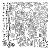Салфетка рисовая с контуром рисунка Klimt Il bacio