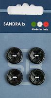 Пуговицы Sandra 4 шт на блистере черный CARD169