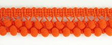 Тесьма с помпонами двурядная ярко-оранжевая CMM sew & craft 6000/2/35