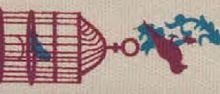 Лента хлопковая на картонной мини-катушке Клетка для птиц