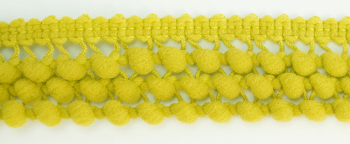 Фото тесьма с помпонами трехрядная лимонно-зеленая cmm sew & craft 6000/3/13 на сайте ArtPins.ru
