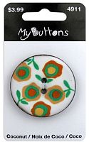 Пуговица My Buttons - Coconut White Flowers Blumenthal Lansing 630004911