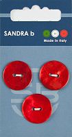 Пуговицы Sandra 3 шт на блистере красный CARD054