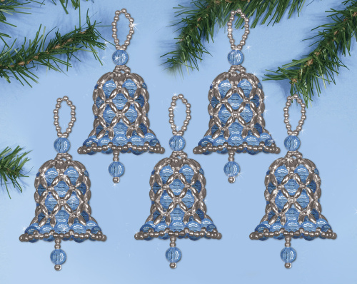 Набор для вышивания елочных украшений Голубые колокольчики  DESIGN WORKS 6124 смотреть фото