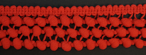 Фото тесьма с помпонами трехрядная ярко-красная cmm sew & craft 6000/3/44 на сайте ArtPins.ru