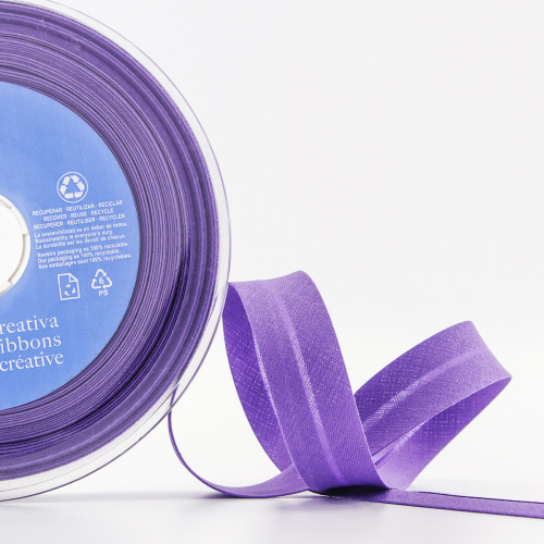 Фото косая бейка хлопок полиэстер 20 мм 25 м цвет 39 фиолетовый safisa 6120-20мм-39 на сайте ArtPins.ru