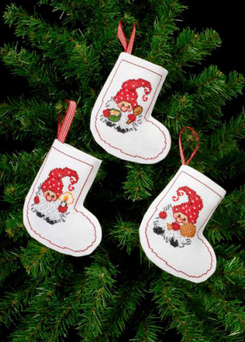 Набор для вышивания сапожка для подарков Рождественские носки - 21-7240 смотреть фото