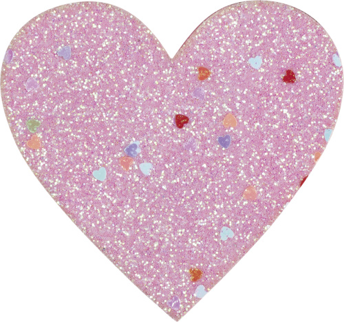 Фото термоаппликация сердце розовое с блёстками большое  hkm 42992 на сайте ArtPins.ru