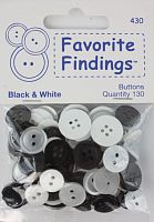 Пуговицы Favorite Findings Белое и Черное