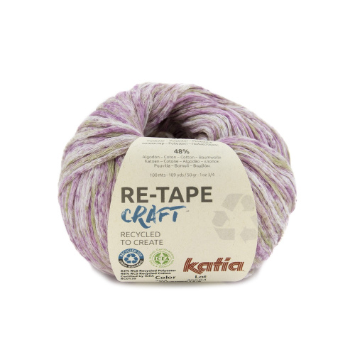 Пряжа Re-Tape Craft 50% переработанный хлопок 50% переработанный полиэстер 50 г 100 м KATIA 1283.304 фото
