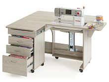 Стол раскладной для швейной машины с раскройным местом QUILTERS VISION серый дуб Hemline TLM.Q-G001T