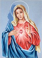 Канва жесткая с рисунком Доброе сердце Девы Марии SOULOS 14.808
