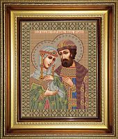 Икона Св. Петр и Феврония Муромские набор для вышивания бисером Galla Collection И047