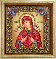 Икона Божией Матери Семистрельная  набор для вышивания бисером Galla Collection И075