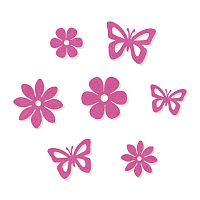 Набор декоративных элементов Бабочки и цветы  14 шт - 3447135