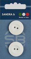 Пуговицы Sandra 2 шт на блистере белый CARD016