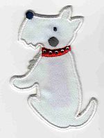Термоаппликация HKM Terrier mit rotem Strasshalsband