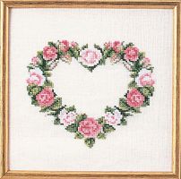 Набор для вышивания Сердце из розовых роз OEHLENSCHLAGER 73-65175