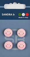 Пуговицы Sandra 4 шт на блистере розовый CARD135