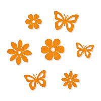 Набор декоративных элементов Бабочки и цветы  14 шт - 3447116