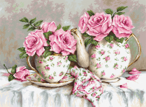 Набор для вышивания Утренний чай и розы - G568 смотреть фото