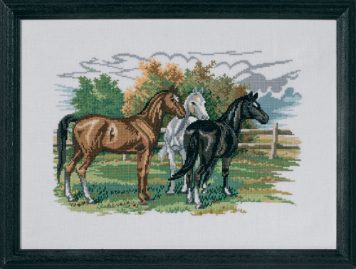 Набор для вышивания Три лошади 72-474 Eva Rosenstand смотреть фото