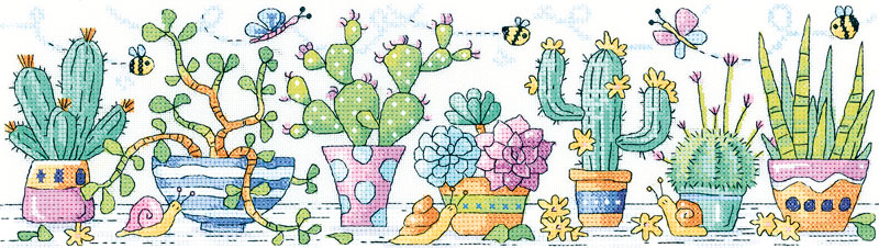 Набор для вышивания Сад с кактусами 37,5 x 10 см HERITAGE KCCG1480E