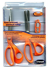 Фото набор: ножницы портновские 24 5 см  ножницы зиз-заг 23 см и ножницы складные 12 5 см hemline на сайте ArtPins.ru