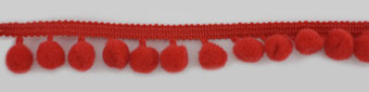 Фото тесьма с помпонами диаметр 10 мм цвет красный passan pa-18-col.306 на сайте ArtPins.ru