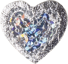 Фото термоаппликация сердце с серебрянными блёстками маленькое  hkm 42642 на сайте ArtPins.ru