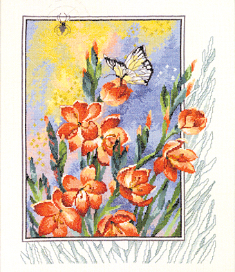 Набор для вышивания Паучок бабочка в цветах смотреть фото