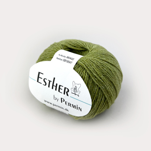 Пряжа Esther 50% шерсть 50% хлопок 50 г 230 м Permin 883400.883422 фото