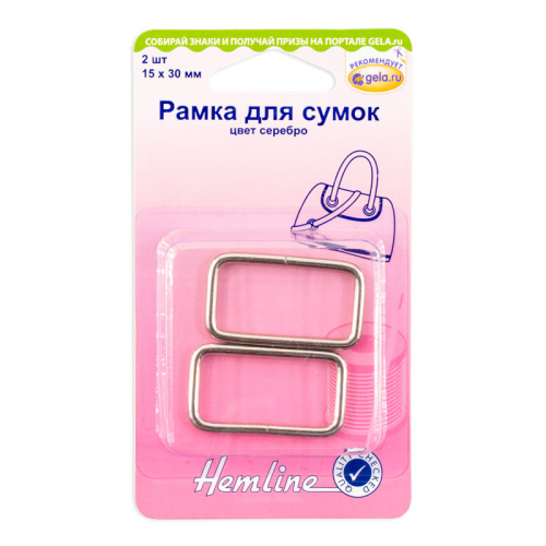 Фото рамка для сумок 30 мм hemline 4503.30.nk на сайте ArtPins.ru