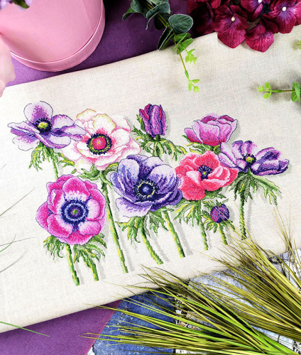 Набор для вышивания Цветы Анемоны Марья Искусница 04.003.12 смотреть фото фото 4