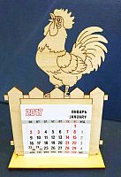 Деревянная заготовка Календарь - Петух на подставке