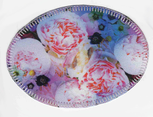 Фото термозаплатка овал с цветочным рисунком hkm 33741/1sb на сайте ArtPins.ru